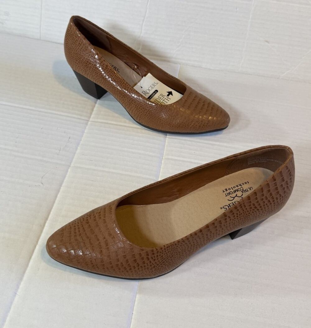 NEW Kim Rogers IONA Size 7 Ultra Comfort Technology Brown Block Heel Shoe